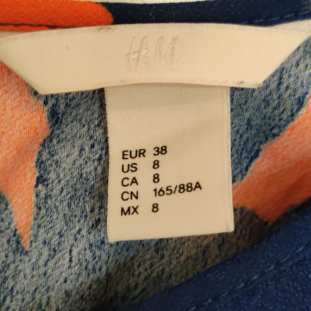 H&M 'Gorman style' royal blue & orange abstract dress. Approx size AU12 - Picture 5 of 5